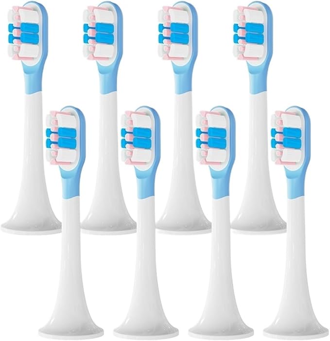 8pcs Replacement Toothbrush Heads Compatibility for T300 T500 Sonic Teeth Brush Mijia Nozzles(8 BJ Pink)