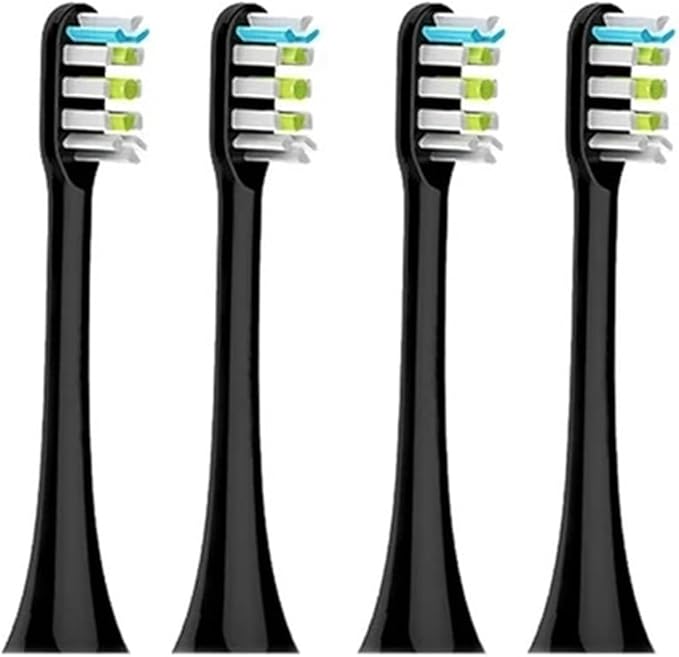 Toothbrush Vacuum BristleCompatible for X3 X5 X3U X1 V1 V2(4PCS Black)