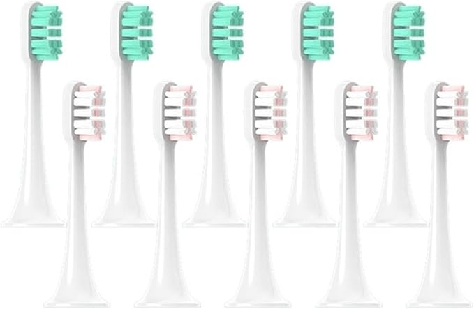 Hot Replacement Brush Heads Compatible for T300/T500/T700 for Sonic Electric Toothbrushes with Caps Sealed Package Soft(5Green5Pink)
