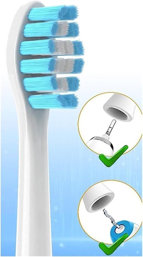 8Pack Replacement Toothbrush Heads Compatible with Phlps Soni Care Sonicare Brush HeadWhite(8pcs Blue)