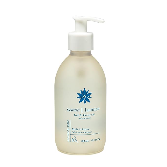 Provence Sante Cleansing Bath &amp Shower Gel - Moisturizing Almond Oil Body Wash for Dry Skin - Nourishing Exotic Jasmine Scent - Made in France - 10.2 Oz