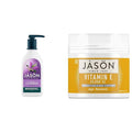 JASON Natural Body Wash &amp Shower Gel Calming Lavender 30 Oz &amp Moisturizing Creme Vitamin E 25000 Age Renewal 4 Oz (Packaging may vary)