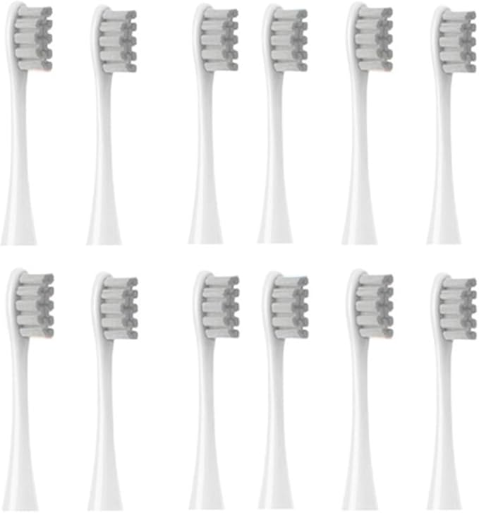 12PCS Replacement Tooth Brush HeadsCompatible for X/X PRO/ Z1/ F1/ One/Air 2 /SE Soft Toothbrush Cleaning(12pcs Grey)