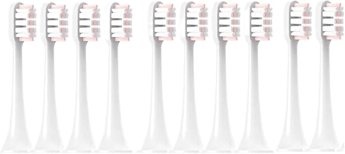 Replacement Brush HeadsCompatible for Xiaomi Mijia T300/T500/T700 Toothbrush Soft Bristle Nozzles(10Pink)