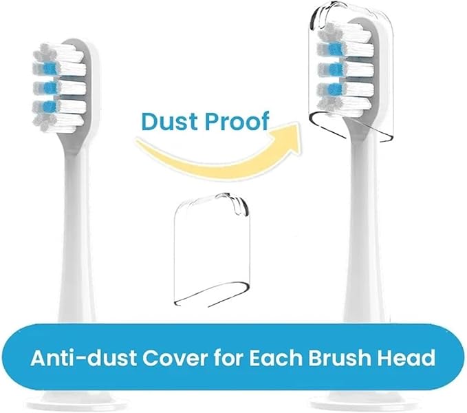 12PCS Replacement Brush HeadsCompatible for XIAOMI MIJIA T300/T500/T700 Sonic Electric Toothbrush Soft Bristle Caps(12WhiteBlue)