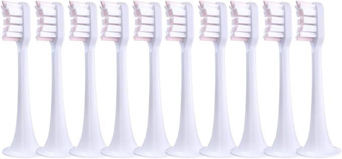 10pcs Brush HeadsCompatible for T300/T500 Replacement Toothbrush Nozzles Clean Protect Soft Bristle(10pcsPink)