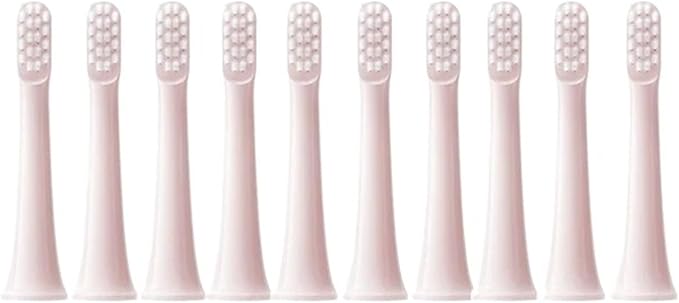 for XIAOMI MIJIA T100 Replacement Brush Heads Sonic Electric Toothbrush Vacuum Dupont Soft Bristle Suitable Nozzles 10Pcs Clean(10Pcs Pink)