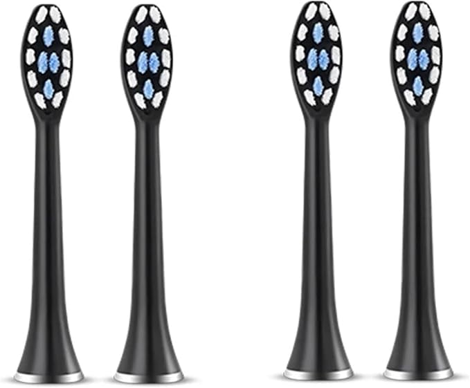 Compatible for SUBORT S7 Brush Heads Super Sonic Electric Toothbrush Accessories Replacement(4 Black Brush Head)