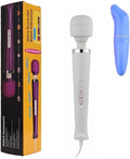 Big Deep Tissue Full Body Massager for Muscle Relief Back Neck Hand Foot Leg Arm Massage Powerful Handheld Tool for Women Muti Speeds (White Big and Blue Small Massager)