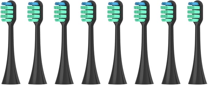 Replacement Toothbrush HeadsCompatible for Panasonic Doltz EW-DC01/DC12/PDL54/PDP51/EW1031/DE92/WEW0980/DL40/DL75/DL82(8pcs Black)