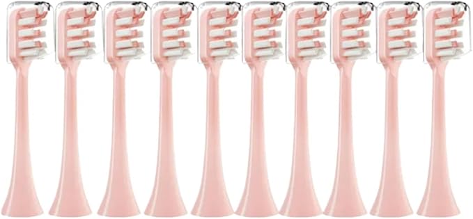 10pcs Replacement Brush HeadsCompatible for SOOCAS X3 X5 V1 X3U Soft Bristle Electric Toothbrush(10pcs Pink)