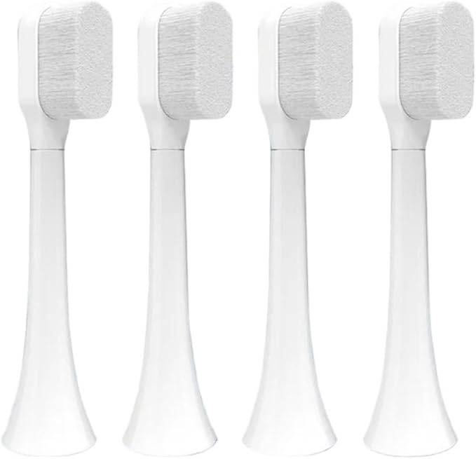 Toothbrush Brush Head Soft Bristle Compatible for Phil Soni HX3 HX6 HX9 Care(FLP-R1-WH4PCS)