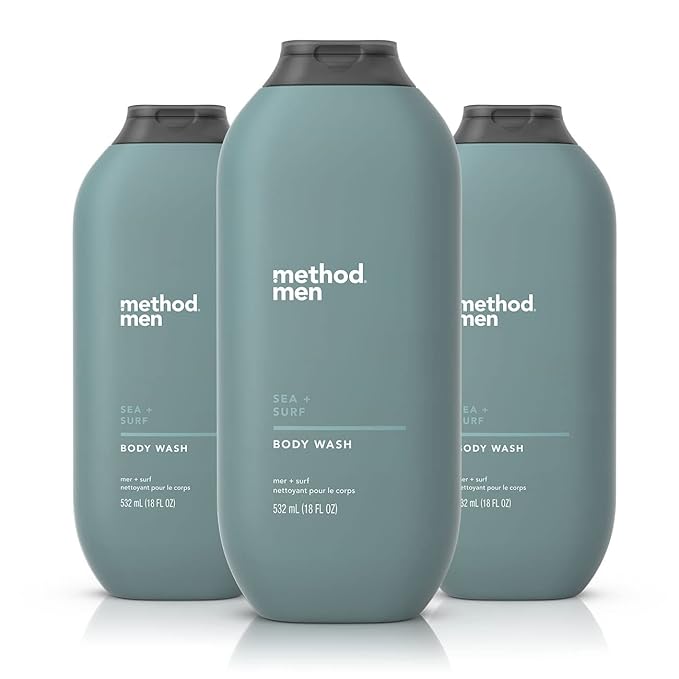 Method Men Body Wash Cedar + Cypress Paraben and Phthalate Free 18 FL Oz &amp Men Body Wash Sea + Surf Paraben and Phthalate Free 18 FL OzSoftening