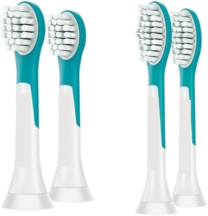Electric Toothbrush Head Mini Tooth Brush Replacement 2 Pcs Compatible with HX63X2 Model(HX6032 for 4yr Kids)