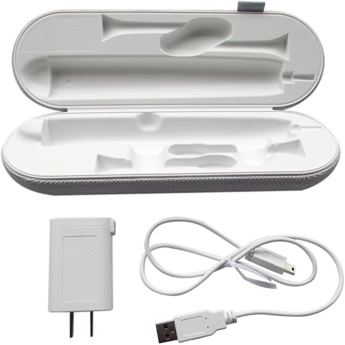 Travel Charger Case w/AC Charer+USB Cable 2023 New HX9210 HX9200 Replacement for Philips Sonicare DiamondClean HX9340 HX9350 HX9382/HX9342/HX939L Toothbrushes(Gray-White)