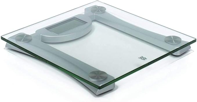 weight watchers by Conair Digital Glass Bathroom Scale 400 lb. Capacity High-Strength Tempered Safety Glass Bath Scale (Glass and Silver Curved Support)