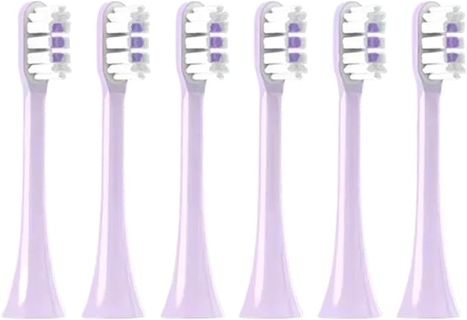 4/6PC Sonic Electric Toothbrush Heads Compatible for X3/X3U/X5 Soft Bristle Brush Vacuum Sealed Packed(6Purple)