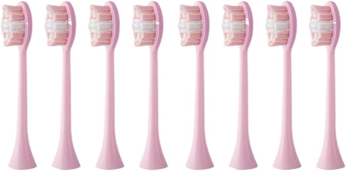 Replacement Toothbrush HeadsCompatible for Lenovo B002DC/B009DC/B001/B004/B005/B006Soft Deep Cleaning Whitening8-16pcs(8pcs Pink)