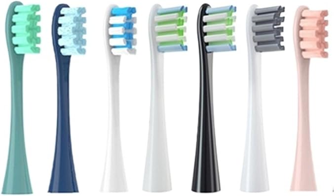 Compatible for Oclean Flow/X/X PRO/ Z1/ F1/ One/Air 2 /SE Brush Heads Soft Sonic Toothbrush Vacuum Bristle 7pcs Replacement(7 Colors)