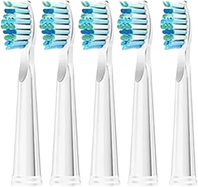 5/10 Pcs Replacement Brush Heads Compatible for Seago for Fairywill Electric Toothbrush Head Bristle Refill Tooth Clean(5 pcs White)