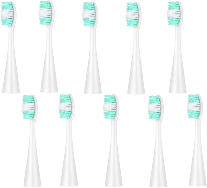 10/8pcs Electric Toothbrush Replacement HeadsCompatible for LC-H156/M07 Smart Tooth Brush Replace Heads(Black and White)