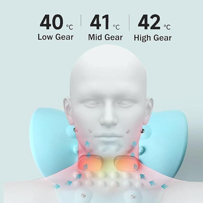 Neclune 4-in-1 Massager 2025 New Neck Massager Neck Massager Electric and Shoulder Relaxer Pillow 26° Angle Cervical Traction Device for Deep Tissue Pain Relief and Relaxation (1pcs)