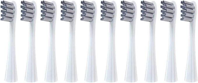 10PCS Replacement Brush Heads Compatible for Oclean Flow/X/X PRO/F1 Electric Toothbrush Head A(White Gray)
