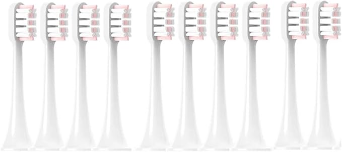 Replacement Brush HeadsCompatible For Xiaomi T300/T500/T700 Sonic Electric Toothbrush Soft Bristle Nozzles With Caps Sealed Package(10Pink)