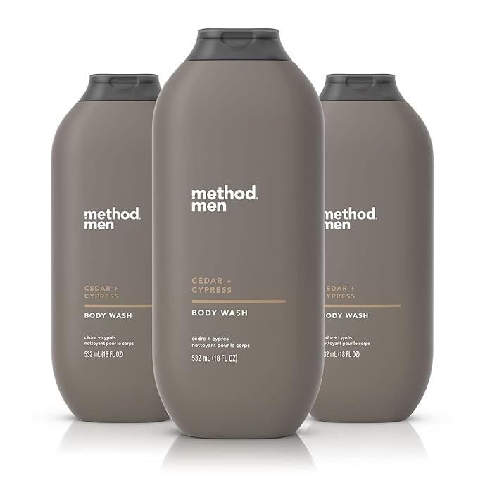 Method Men Body Wash Cedar + Cypress Paraben and Phthalate Free 18 FL Oz (Pack of 3) &amp Body Wash Pure Peace Paraben and Phthalate Free 18 oz (Pack of 3)Detoxifying