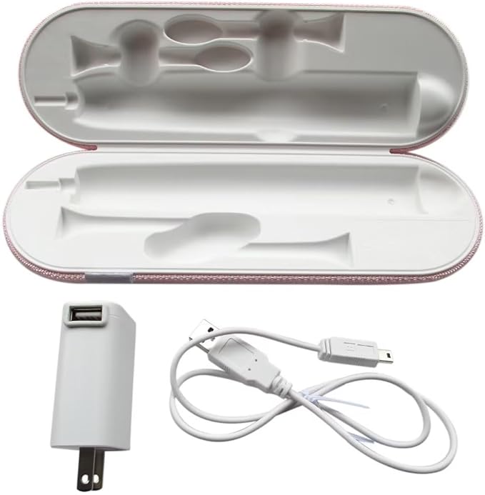 Travel Charger Case w/AC Charer+USB Cable 2023 New HX9210 HX9200 Replacement for Philips Sonicare DiamondClean HX9340 HX9350 HX9382/HX9342/HX939L Toothbrushes(Pink)