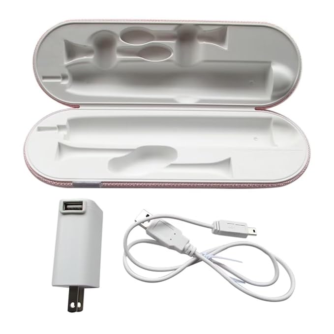 HX9210 HX9200 Travel Charger Case Coming with US Standard AC Adapter and USB Cable Compatible for P-hilips Sonicare DiamondClean HX9382 HX9342 HX9360 HX9362(Pink and White)