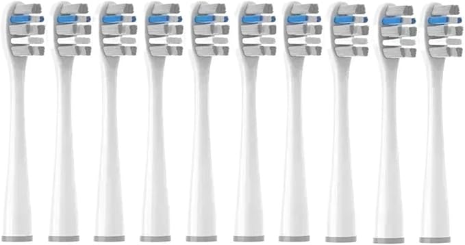 10PCS Vacuum Replacement Brush Heads Compatible for Y1S/Y4/U1/U2/U3/P1/P4 Soft Sonic Electric Toothbrush Clean Nozzles(10PureGray)