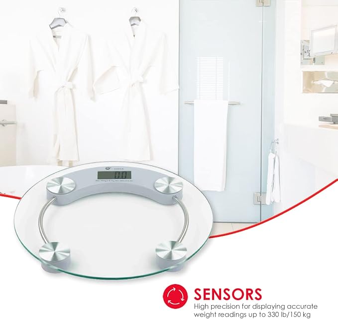 Home Basics Glass Bathroom Scale Round No Size Clear