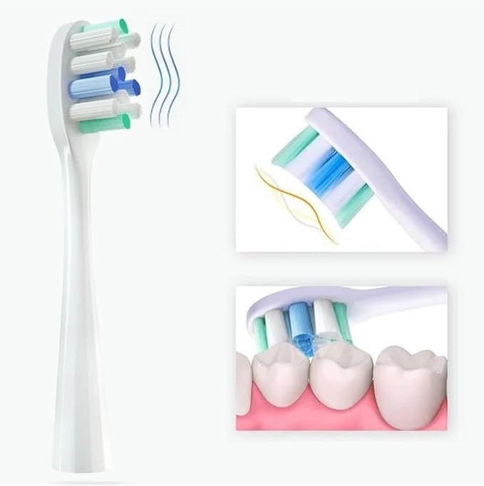12 Pcs Replacement Brush Heads Compatible for Electric Toothbrush Head Deep Clean Type/Soft Bristle(12 Deep Clean White)