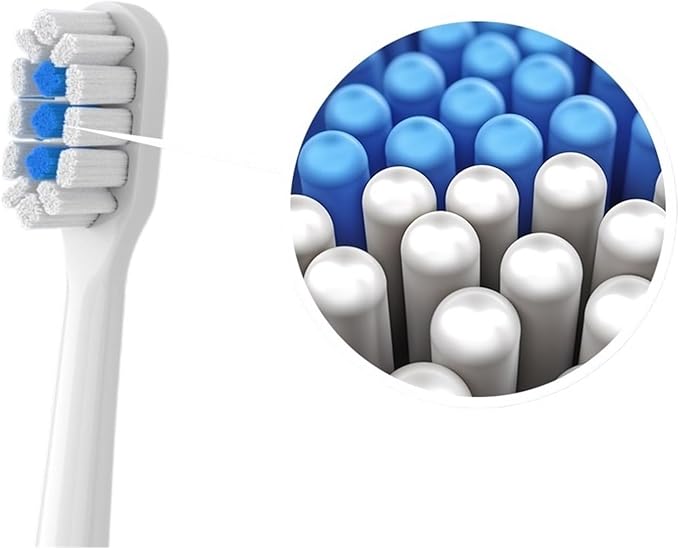 Replacement Brush HeadsCompatible for Xiaomi Mijia T301 T302 T501 /501CSonic Electric Toothbrush Head Soft Bristle Nozzles(T301-302-BK-6Pcs)