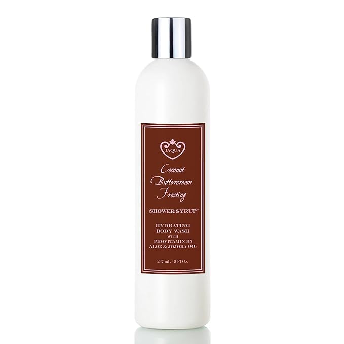 Jaqua Shower Syrup Vegan Hydrating Body Wash with Jojoba and Rosehip Oil - Coconut Buttercream Frosting