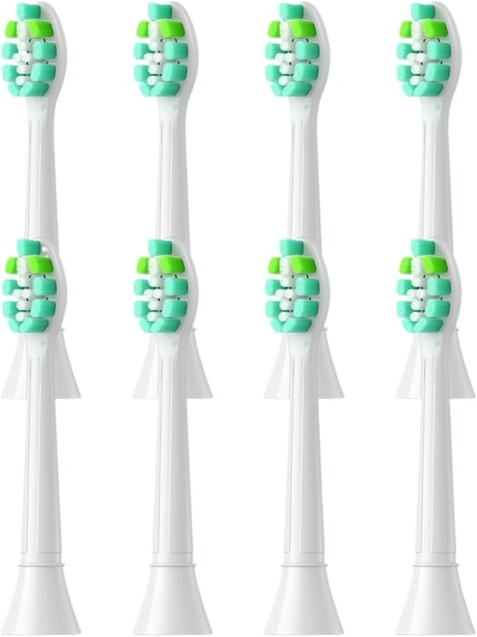 4-16pcs Replacement Toothbrush HeadsCompatible for Phillips Sonicare Electric HandlesSoft Bristles(8pcs White)