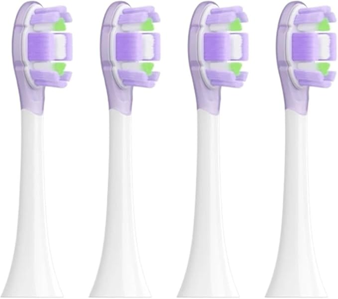 4/8PCS Replacement Brush Heads Compatible for MIJIA MES609/610 Pro Sonic Electric Toothbrush Sealed Package(4 pcs Purple)