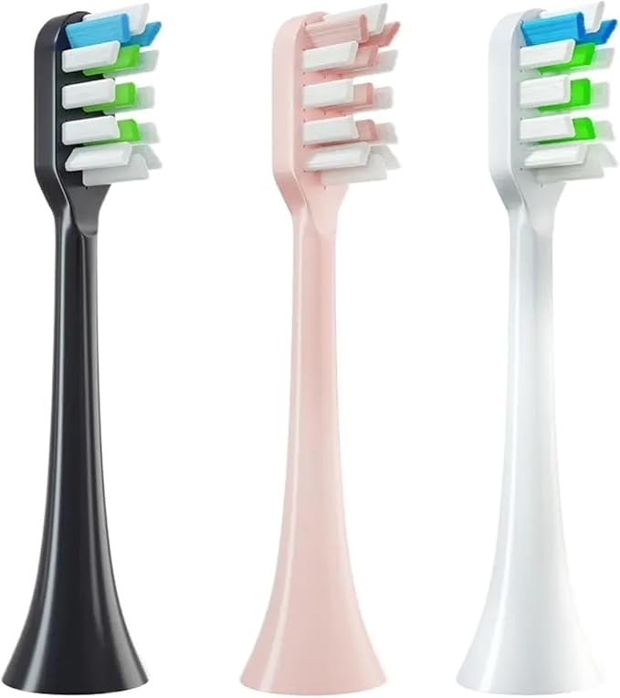 4 Pcs Replacement Brush HeadsCompatible for V1/X1/X3/X5/X3U/X3PRO/v1/v2 Toothbrush Soft Bristle Nozzles(4 Pcs Pink)
