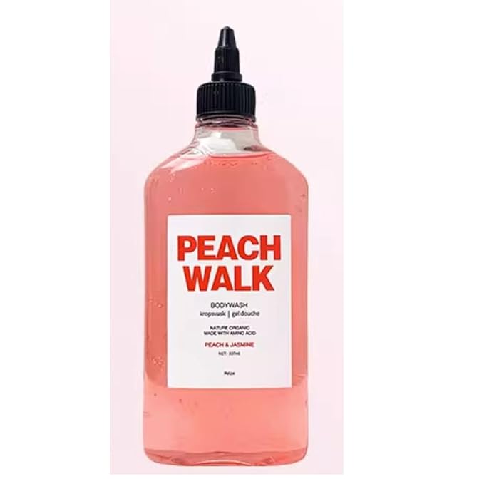 1PC Peach Walk Body Wash Perfumed Amino Acid Peach &amp Jasmin Purifying Skin Wash Get Clear Trasnparent Skin with Long Lasting Scent 307ml
