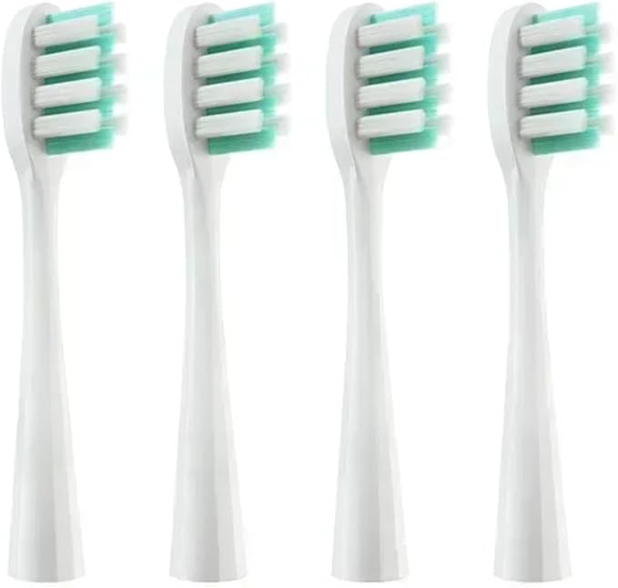Replacement Compatible for Usmile Y1/U1/U2 Toothbrush Heads Smart Electric Tooth Clean Brush Nozzles 4/10Pcs/Set(4WhiteGreenF)