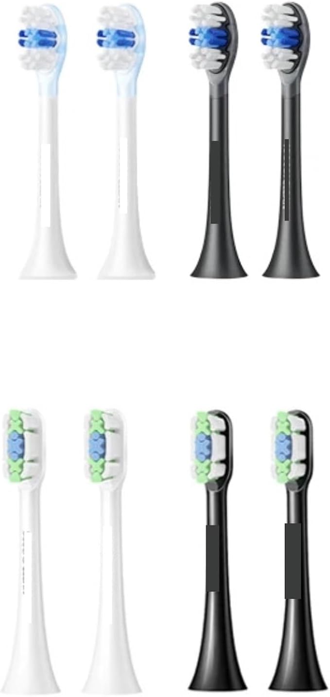 2/4Pcs Compatible for SOOCAS Sonic Electric Toothbrush Heads Replacement X1 X3 X3U X5 Teeth Brush(Black 4 pcs)