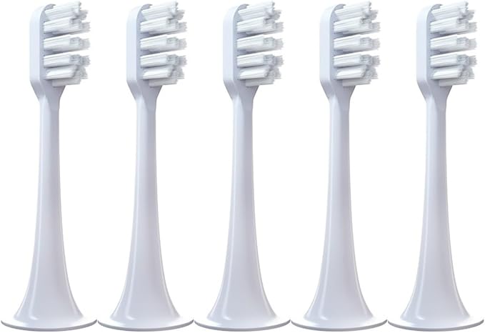 5 PCS Replacement Toothbrush Heads Compatible for T300 T500 Sonic Electric Teeth Brush Soft Teethbrush Nozzles(5 White Soft)
