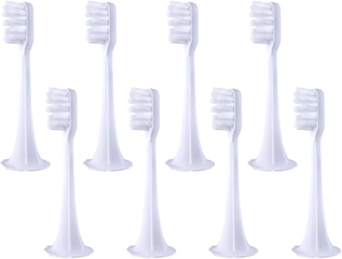Compatible for XIAOMI MIJIA T300/500 Replacement Brush Heads Sonic Electric Toothbrush Vacuum Soft Bristle Suitable Nozzles(8pcs White)