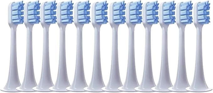12PCS Compatible for XIAOMI MIJIA T300/T500/T700 Replacement Brush Heads Sonic Electric Tooth Soft Bristle Caps Vacuum Package Nozzles(12Blue)