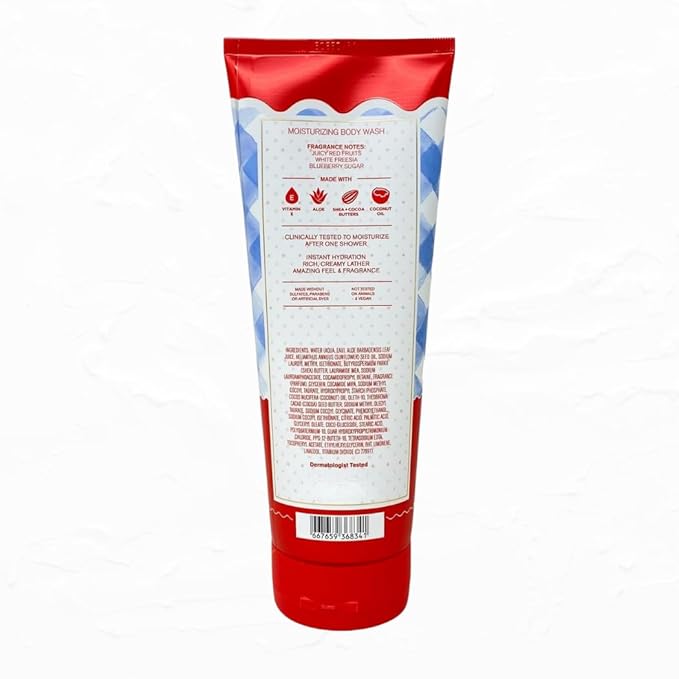 Bath &amp Body Gingham All-American Moisturizing Body Wash with Vitamin E Aloe Coconut Oil Shea &amp Cocoa Butter | 10 fl oz / 295 mL (Packaging Design Styles May Vary)