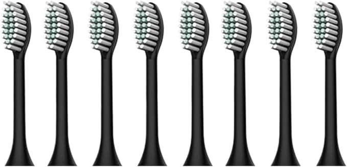 Compatible for 8pcs N100 N105 Toothbrush Replacement Brush Head(Black Brush Head 8pcs)