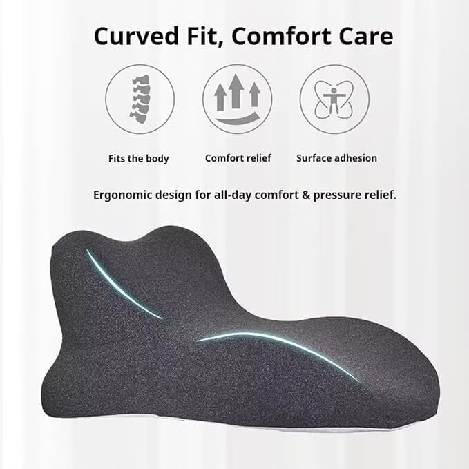 Moodie Memory Foam Wedge Pillow 27° Ergonomic Support for Sleep Reading Back Pain (60 * 40 * 30cmLight Gray)