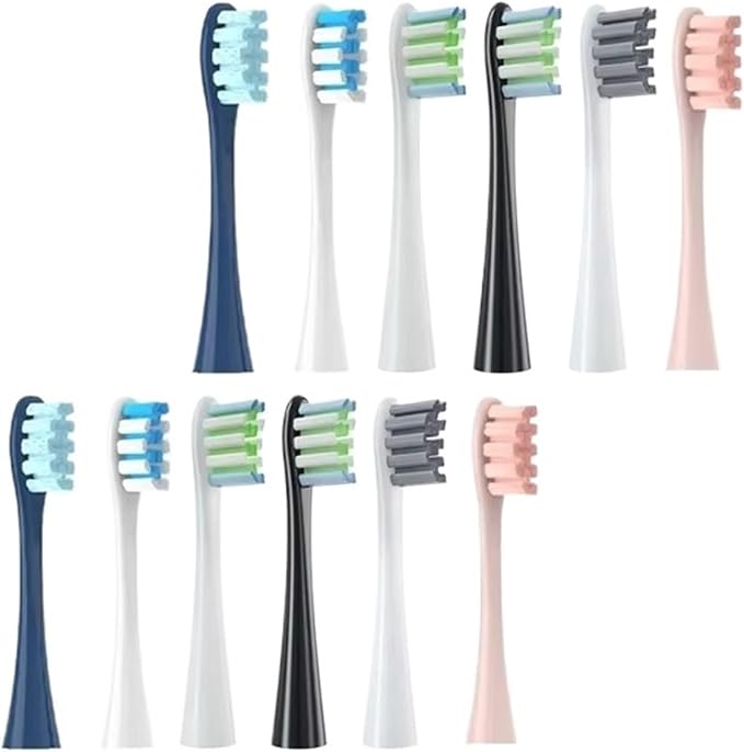 Soft Vacuum Bristle Electric Toothbrush Heads Compatible with X Pro Z1 F1 One Air 2 SE - 8 Pack 12(12pcs Grey)