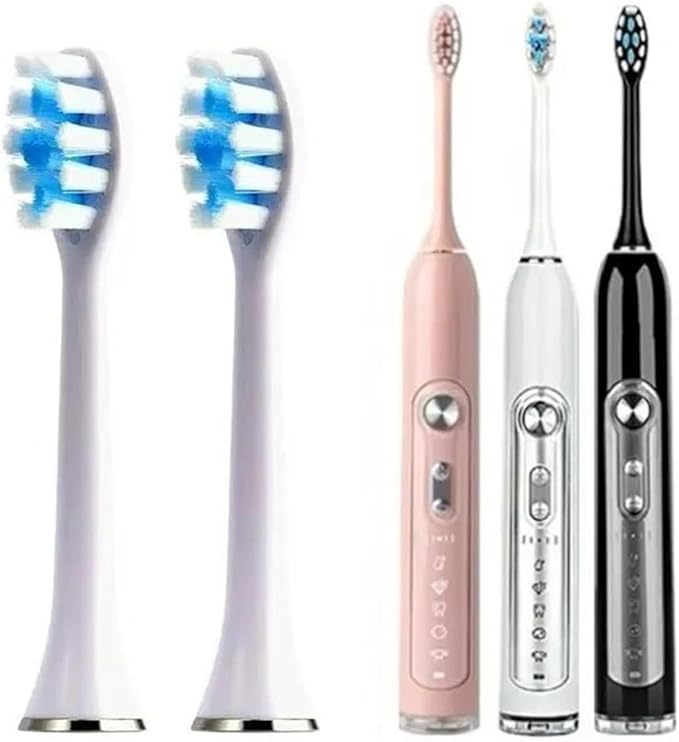 8pcs Replacement Electric Toothbrush HeadsCompatible for Revyline RL010 Accessories Soft Cleaning Bristle Nozzles